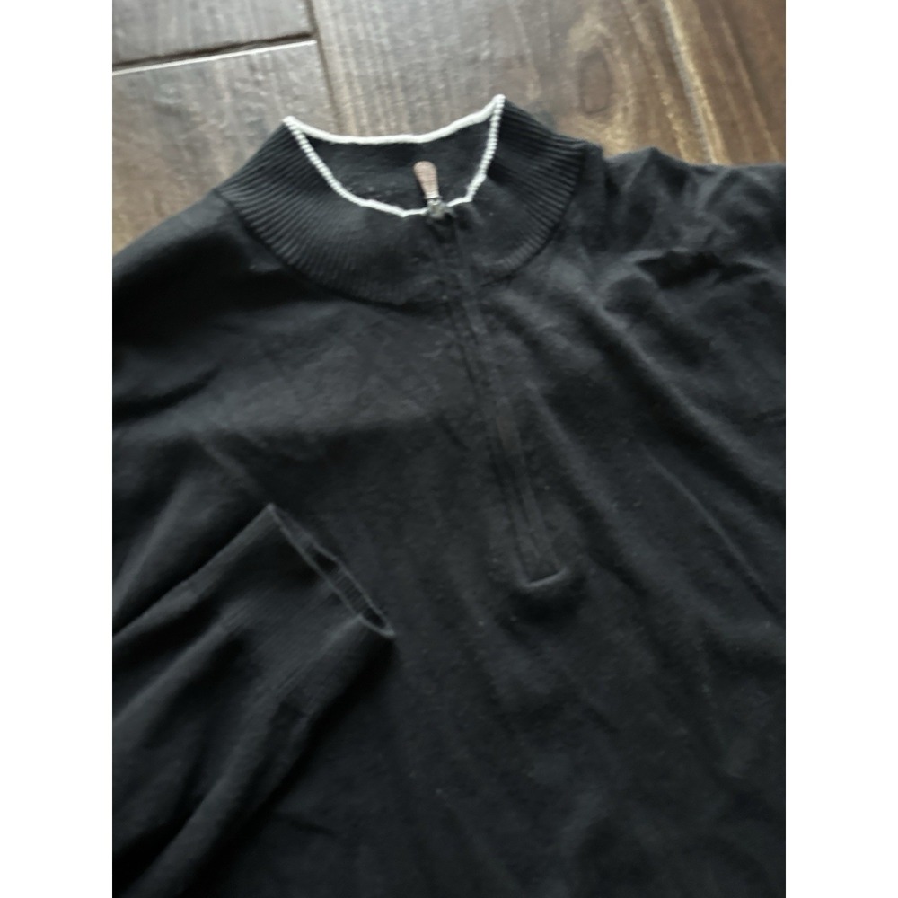 johnnie-O Mens Black‎ Cotton Silk Blend Quarter Zip Pullover Sweater RN121927